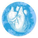 Blue Heart with Spatters stickers