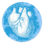 Blue Heart with Spatters stickers
