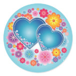 Blue hearts stickers