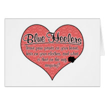 Blue Heeler Paw Prints Dog Humour Greeting Cards