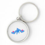 Blue Heels Pink Roses Key Chains