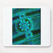 Blue henna art mouse pad