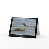 BLUE HERON EATING A FISH ~ Greeting Card