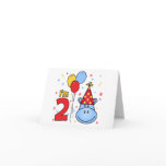 Blue Hippo Face 2nd Birthday Invitation Cards