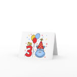 Blue Hippo Face 3rd Birthday Invitation Cards
