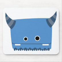 Blue Horned Monster Mouse Pad
