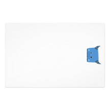 Blue Horned Monster Stationery