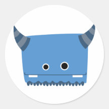 Blue Horned Monster Stickers