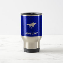 Blue Horse Racing Coffee Mug