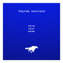 Blue Horse Racing Custom Invitation