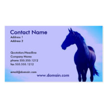 Blue Horse Silhouette Business Card