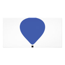 blue hot-air balloon icon photo greeting card