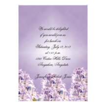 Blue Hyacinth on Lilac Party Invitation