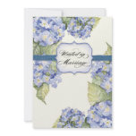 Blue Hydrangea Bracket Floral Formal Wedding Personalized Invite