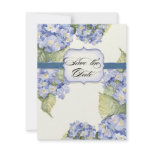 Blue Hydrangea Bracket Floral Formal Wedding Custom Invites