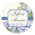 Blue Hydrangea Bracket Floral Formal Wedding Stickers