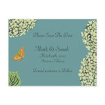 Blue Hydrangea & Butterfly Save The Date
