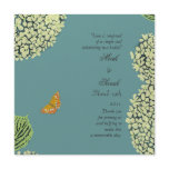 Blue Hydrangea & Butterfly Wedding Program Custom Invitation