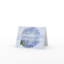 Blue Hydrangea Flower Blank Thank You Gift Card