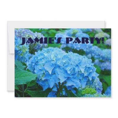 Blue Hydrangea Flower Garden Invitations PARTY by Basleeartprintgifts