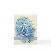 Blue Hydrangea Flower Thank You Note Card