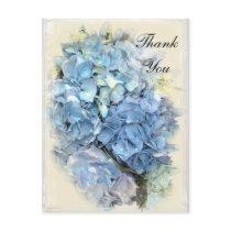 Blue Hydrangea Flower Thank You Note