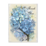 Blue Hydrangea Flower Thank You Note postcards