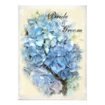 Blue Hydrangea Flower Wedding Invitation
