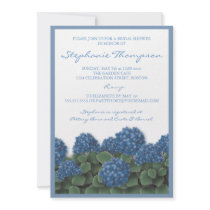 Blue Hydrangea Flowers Bridal Shower Invitation