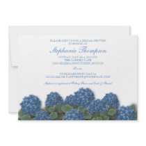 Blue Hydrangea Flowers Bridal Shower Invitation