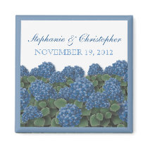 Blue Hydrangea Flowers Bridal Shower Invitation Refrigerator Magnet
