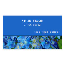 blue hydrangea flowers contemporary business card