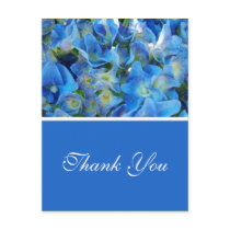 blue hydrangea flowers thank you postcard