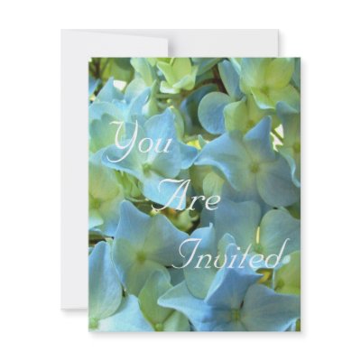 Blue Hydrangea Flowers You Are Invited by Itayasdesigns