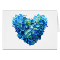 Blue Hydrangea Heart Greeting Card