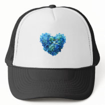 Blue Hydrangea Heart Hats
