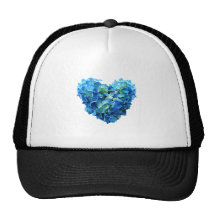 Blue Hydrangea Heart Hats