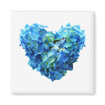 Blue Hydrangea Heart Refrigerator Magnet