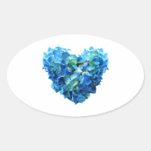 Blue Hydrangea Heart Sticker