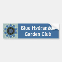 Blue Hydrangea Kaleidoscope Bumper Sticker