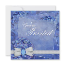 Blue Hydrangea Party Invitation Template