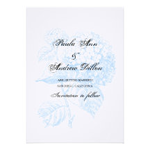 Blue Hydrangea Personalised Invitations