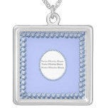 Blue Hydrangea photo necklace