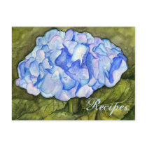 Blue Hydrangea Recipe Card