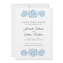 Blue Hydrangea Save the Date Invitation