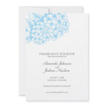 Blue Hydrangea Save the Date Personalised Invite