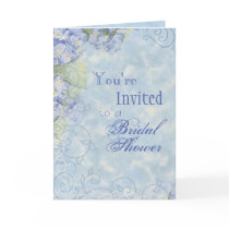 Blue Hydrangea, Wedding Bridal Shower Invitation Card