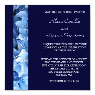 Blue hydrangea wedding invitations uk