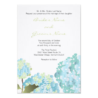 Blue hydrangea wedding invitations uk