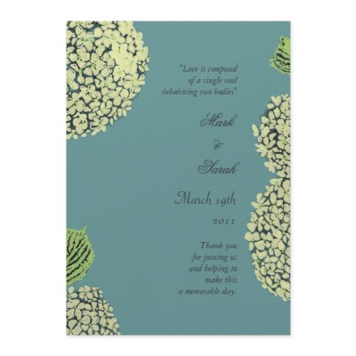 Blue Hydrangea Wedding Program by CoutureDesigns